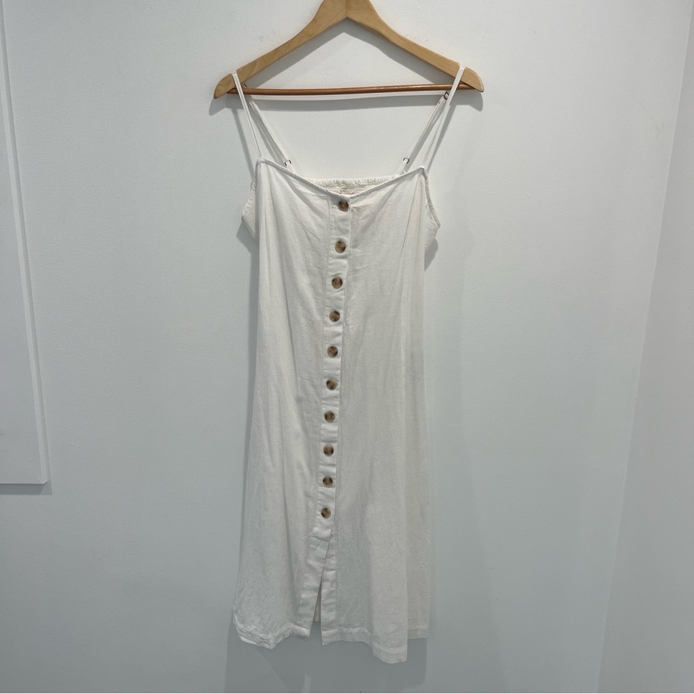 Billabong White Button Down Spaghetti Strap Cotto… - image 1